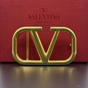 Authentic Valentino Garavani V-Logo Buckle - For 40mm Belt - Brushed Finish